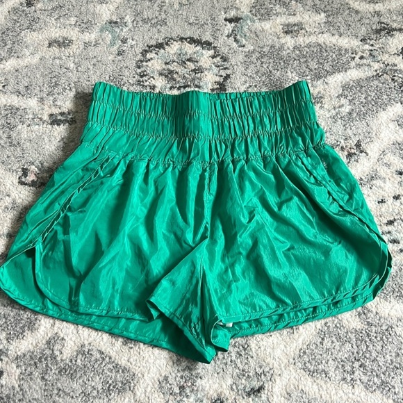 Free People Movement Green Thick Waist Band Shorts - Picture 1 of 10